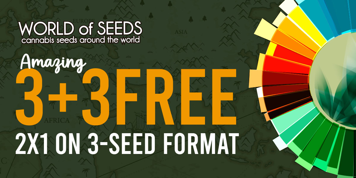 Акция 3+3 или 2x1 (две по цене одной) на все семена World Of Seeds в Toro Growshop!